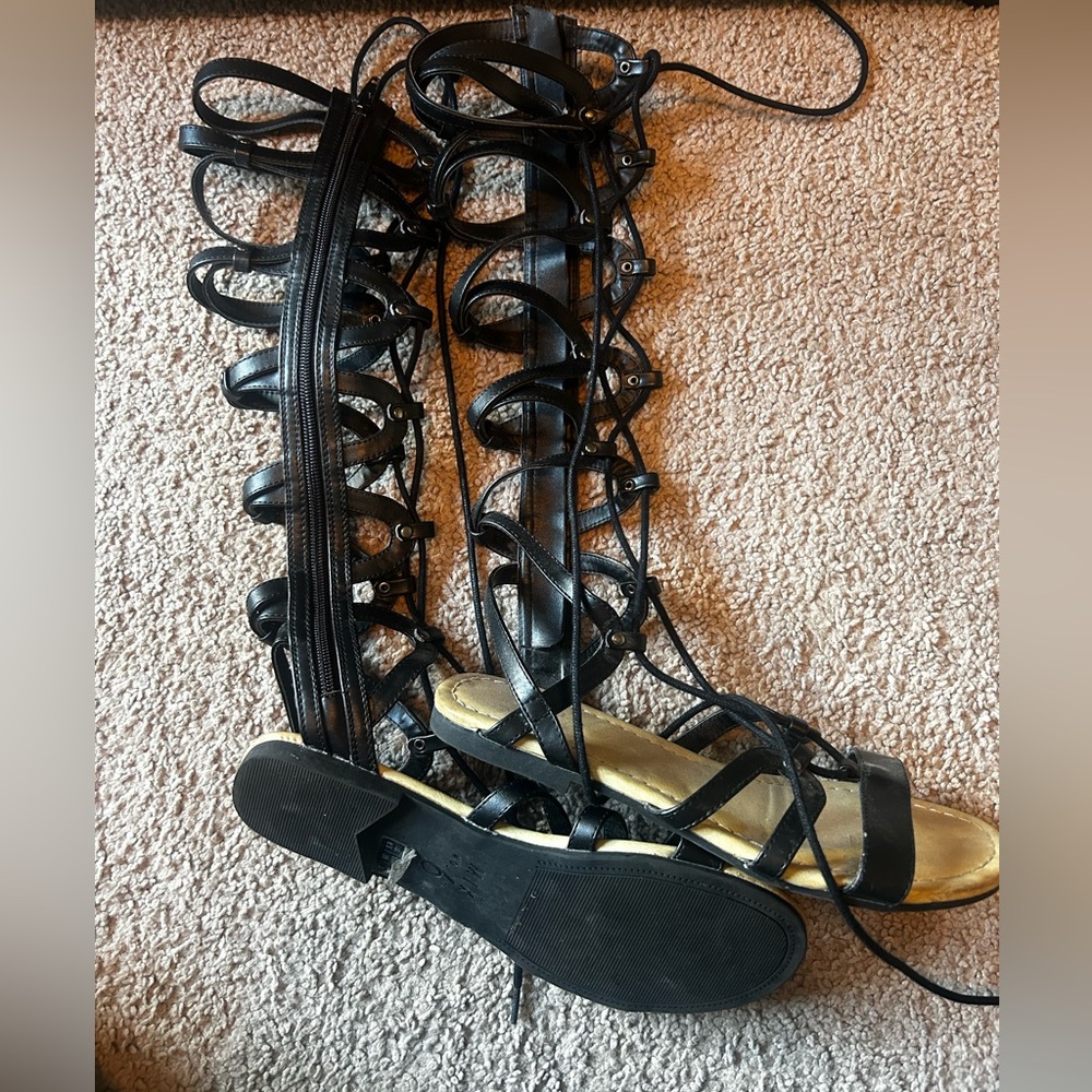 Black Gladiator Sandals